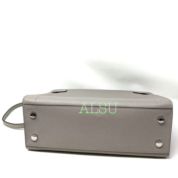 Michael Kors Rainer Medium Leather Satchel Grey - Picture 6 of 12